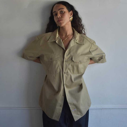 The Oversized Khaki Work Shirt