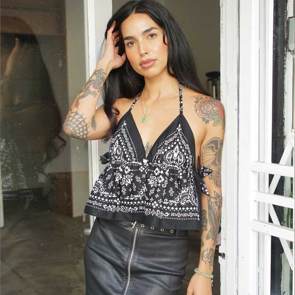 The Tie-Back Peplum Bandana Top